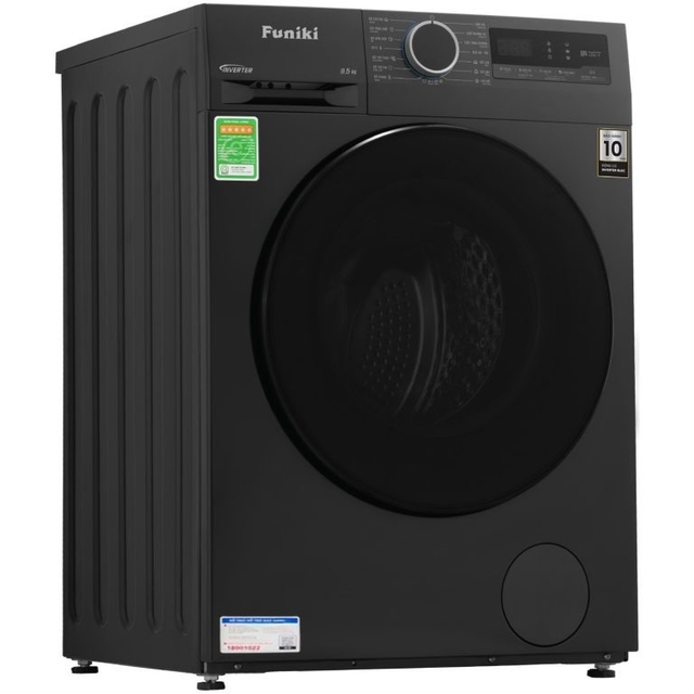 Máy giặt Funiki inverter 9,5kg HWM F895ADG thiết kế nhiều tính năng giúp giặt giũ hiệu quả, tiết kiệm và bền bỉ cho gia đình Việt
